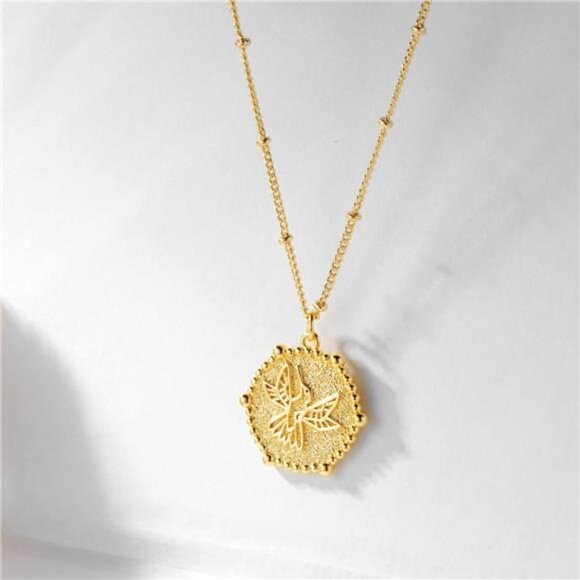 Animal Necklaces for Women Gold Plated Necklace Butterfly Bird Cat - Picture 4 of 7